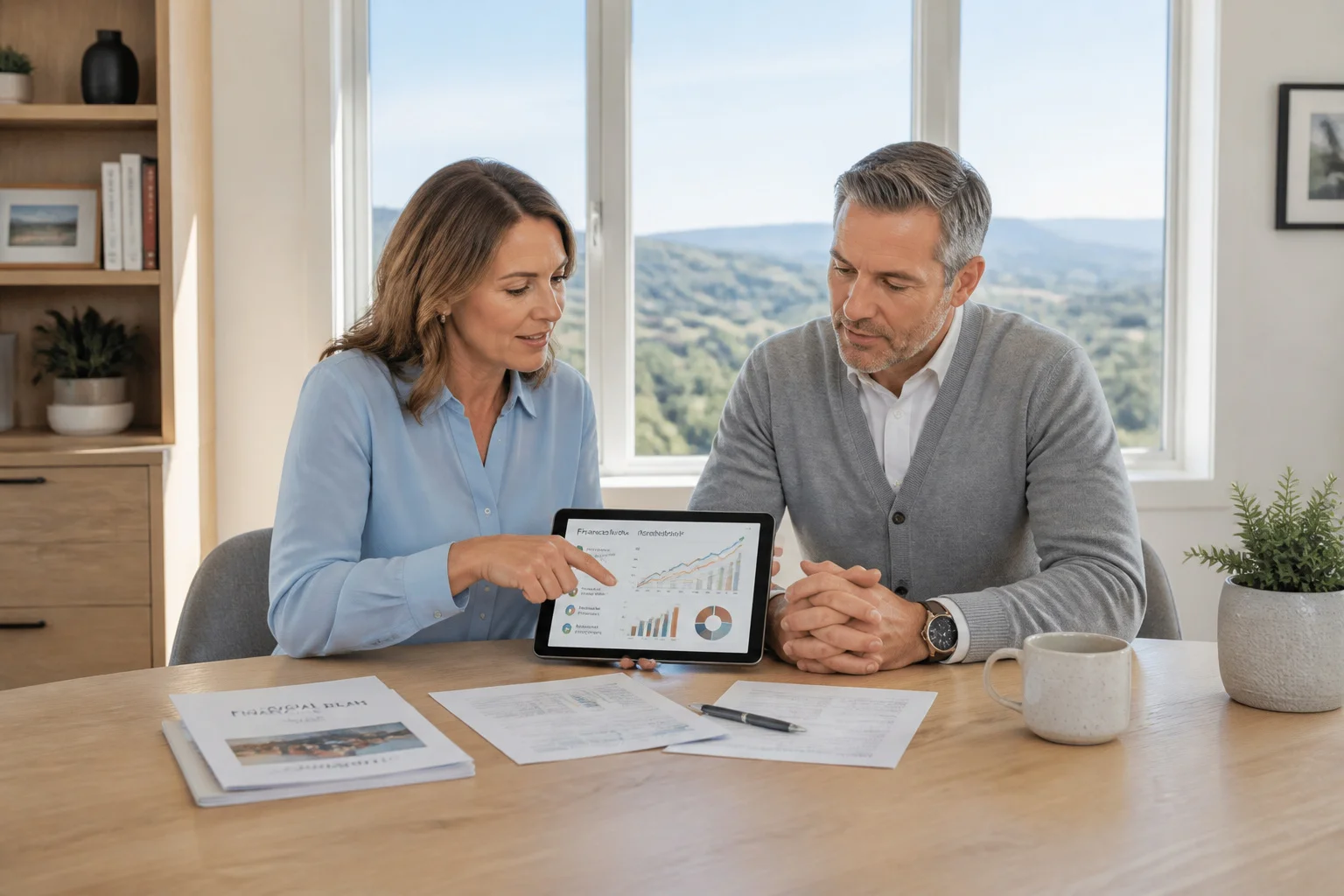 Couple planifiant leur avenir financier