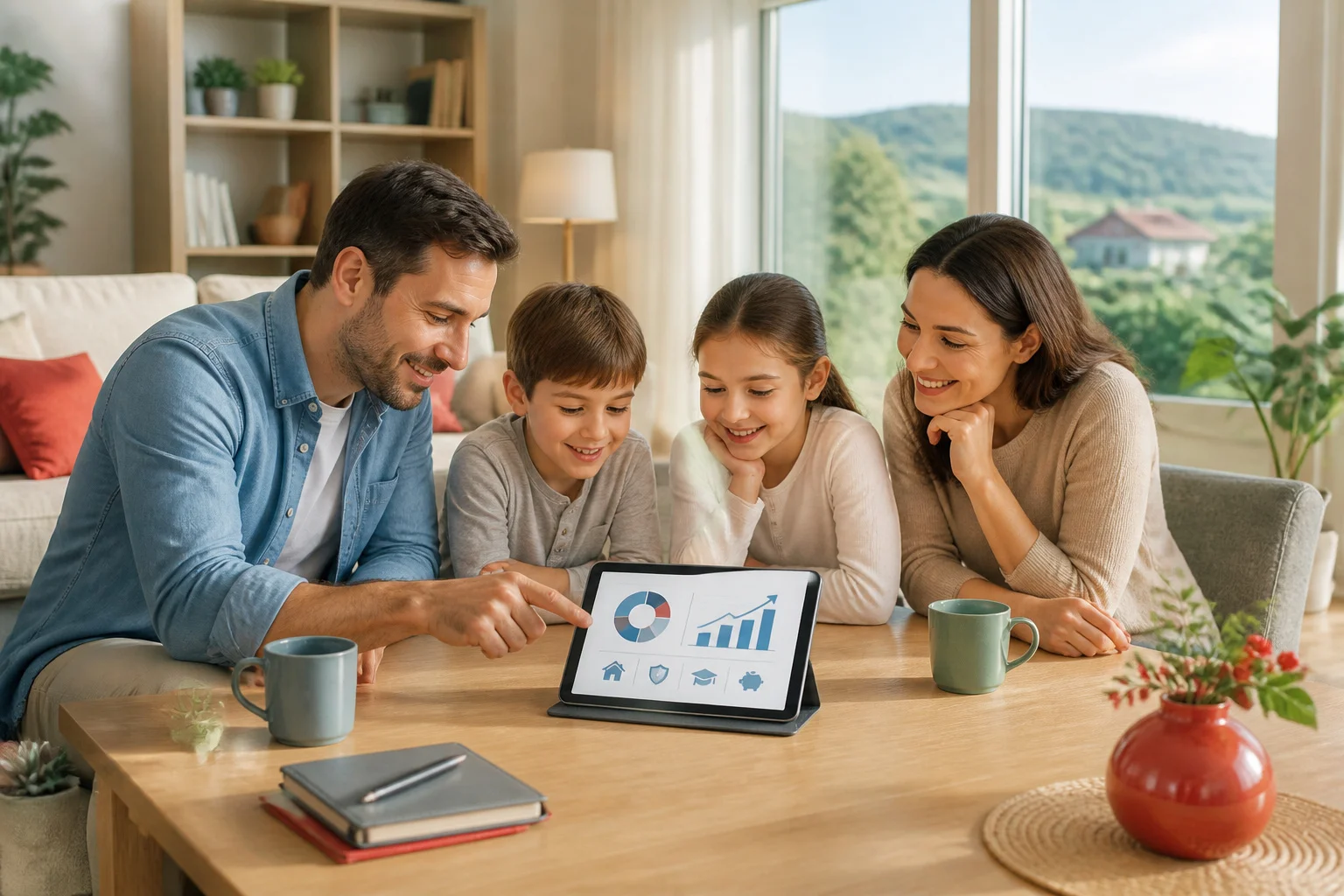 Famille planifiant son avenir financier