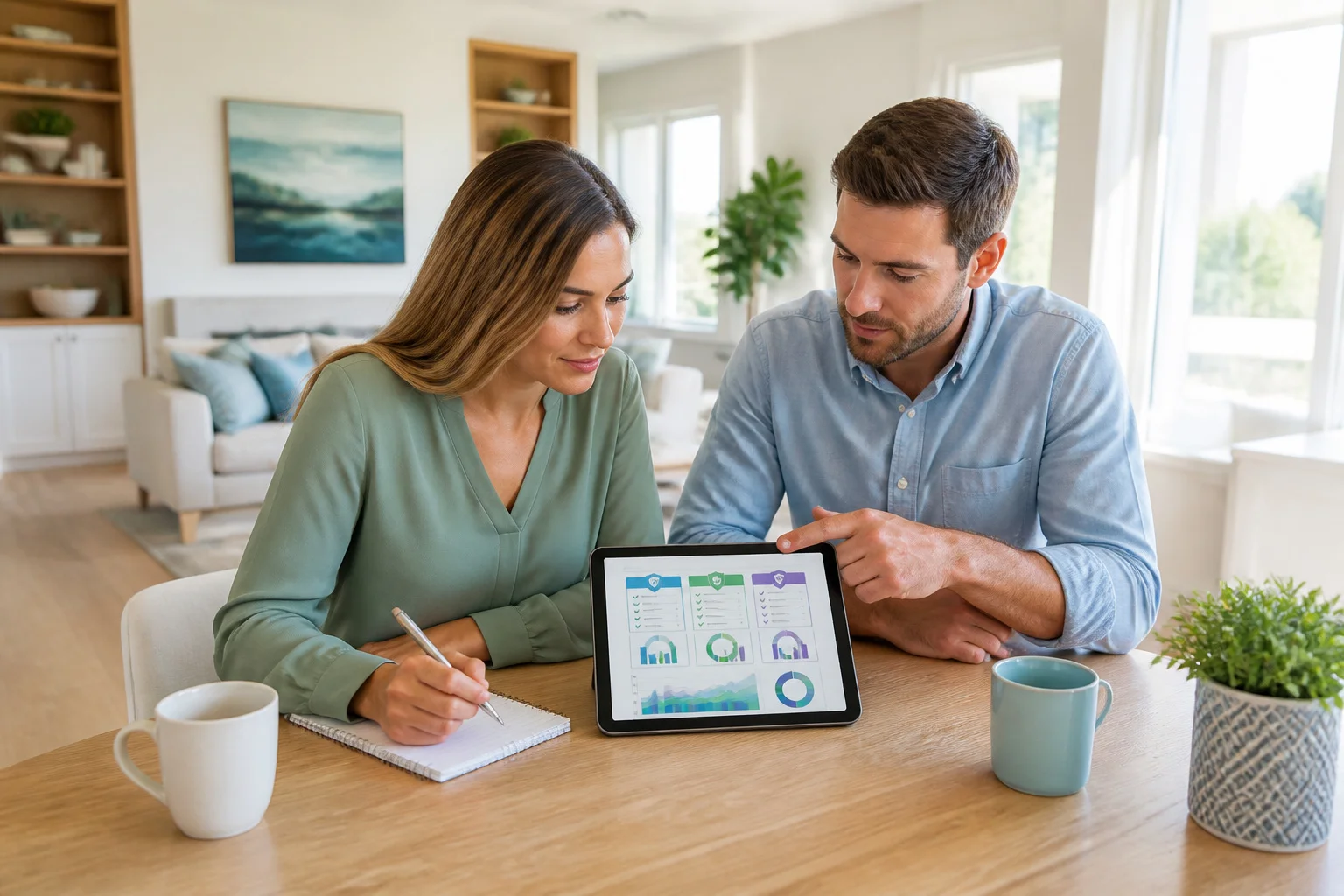 Couple comparant des options dassurance sante
