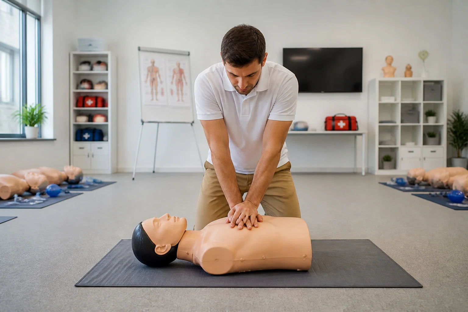 Formation aux premiers secours rcp sur mannequin