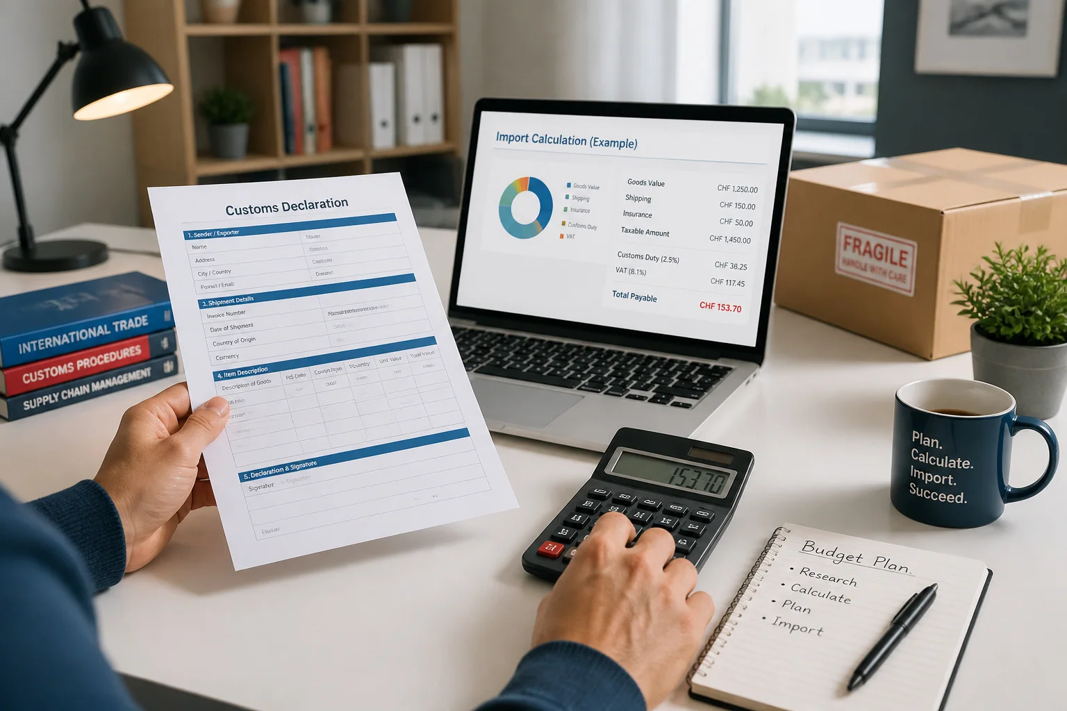 Calcul douanier et planification financiere