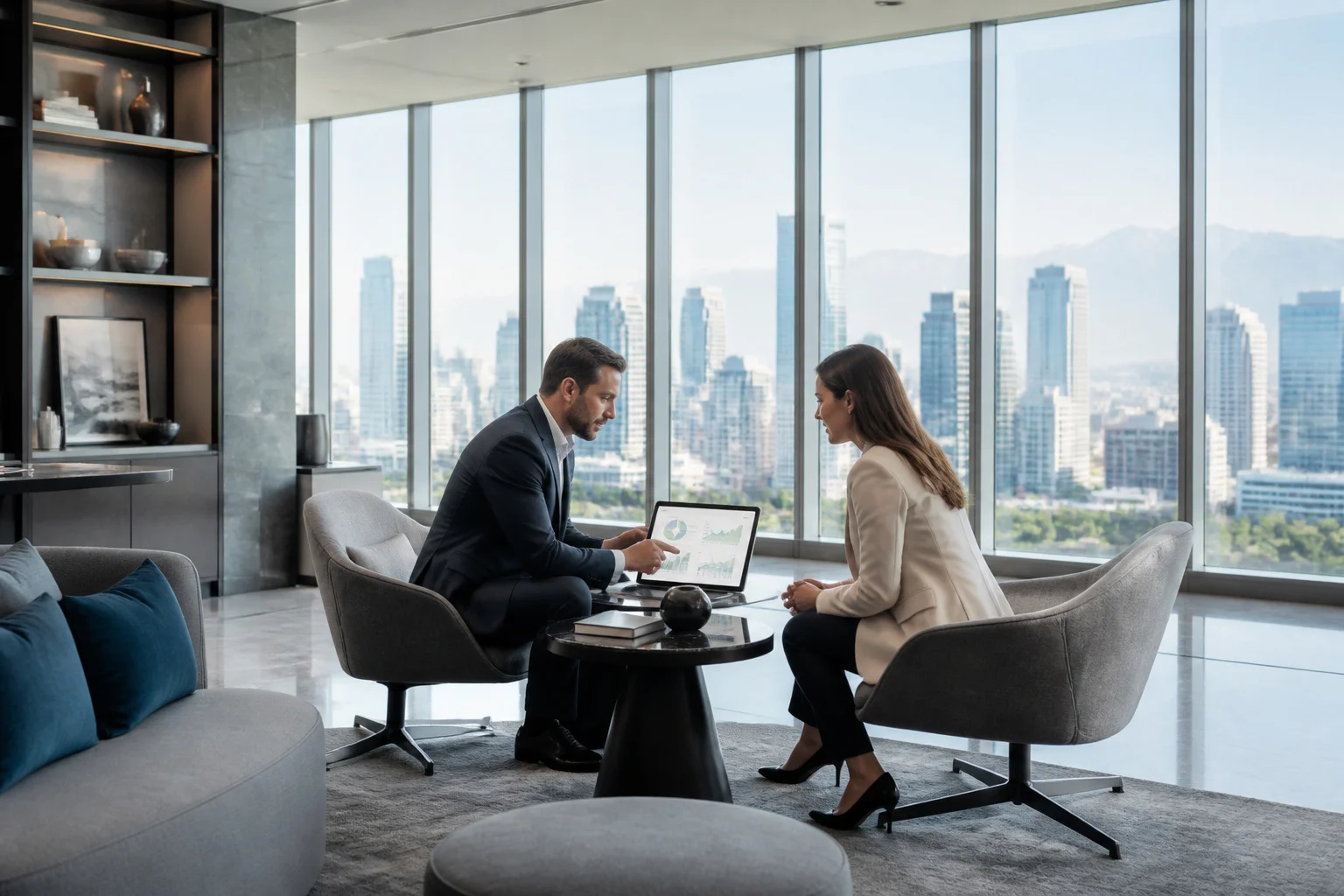 Consultation financiere dans un bureau moderne