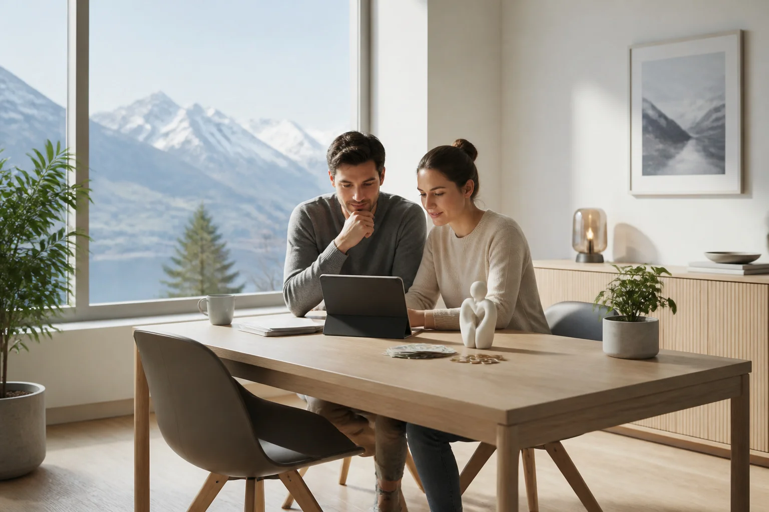 Couple planifiant leur avenir financier
