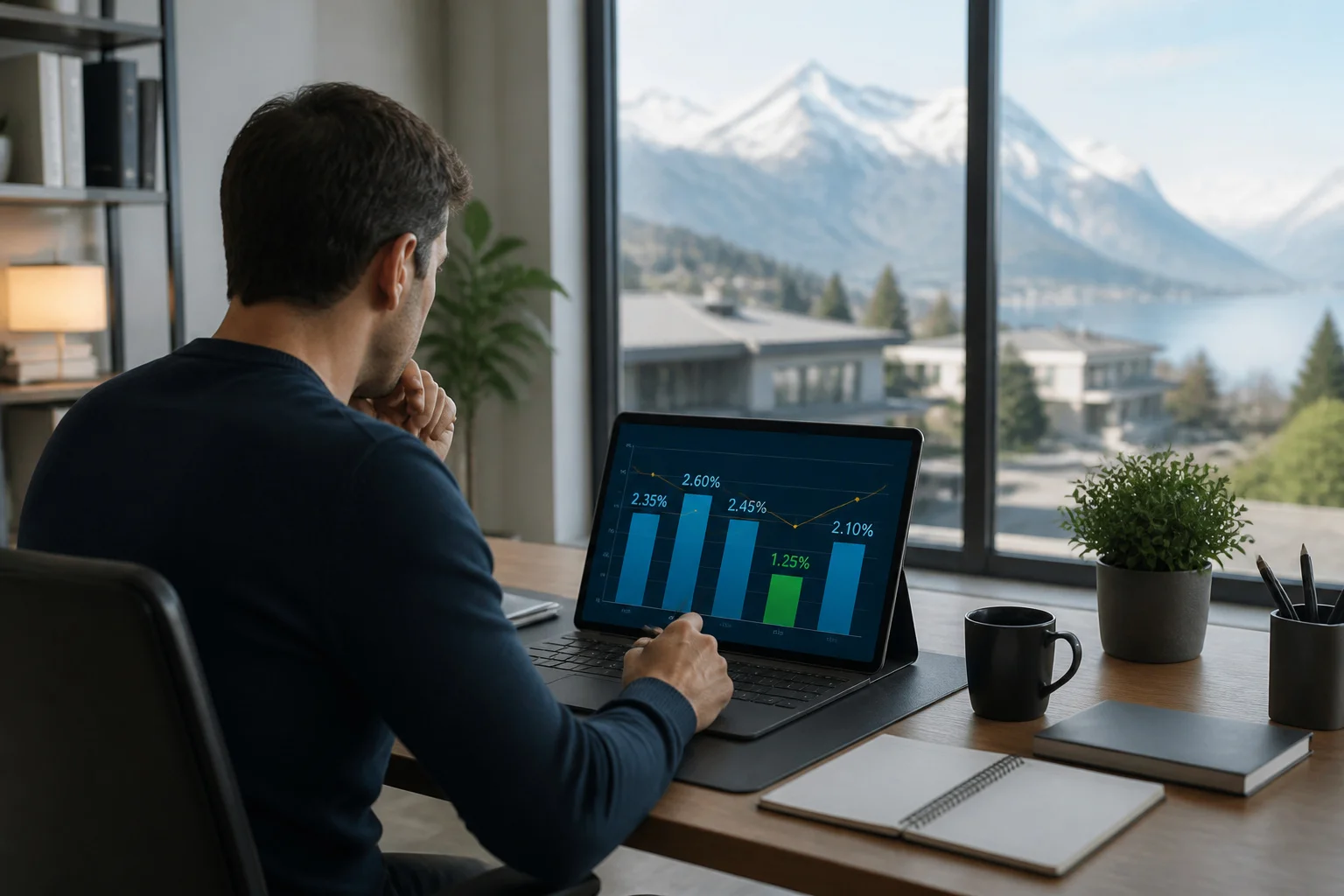 Analyse financiere dans un bureau moderne
